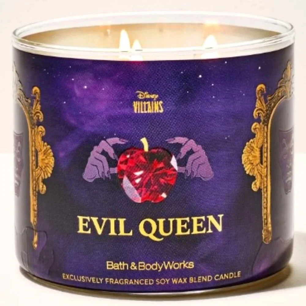 NIB Disney Villains EVIL QUEEN Poison Apple Skull 3-Wick Candle Collection